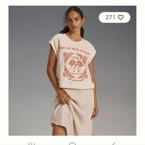 Anthropologie Embroidered Cote D'Azur Top